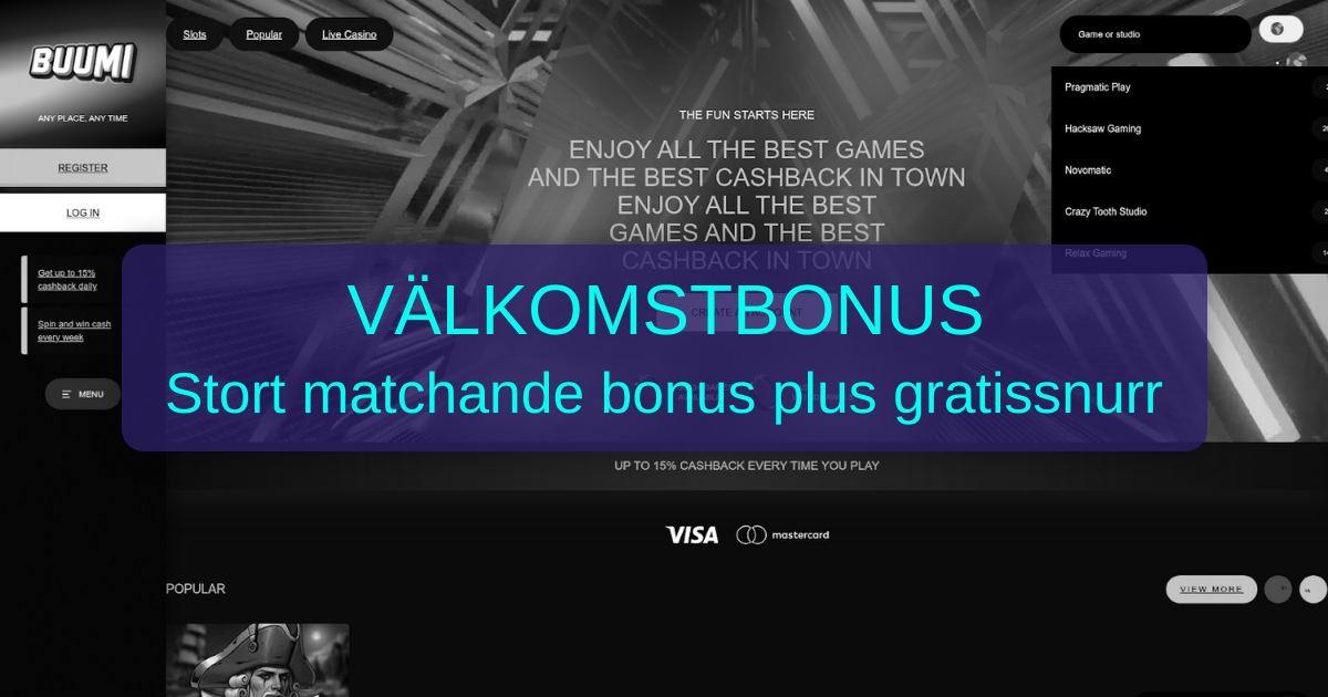Buumi Casino för svenska spelare